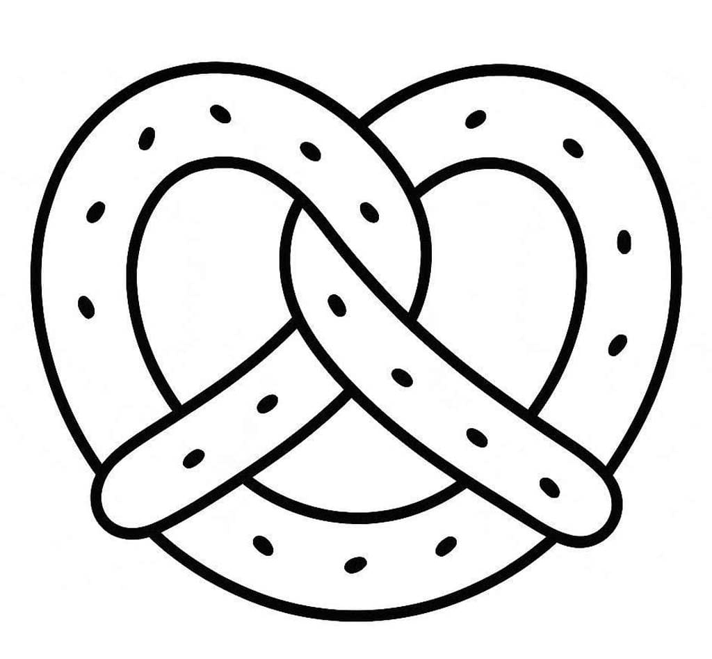 Zeichne Brezel druckbare basisch