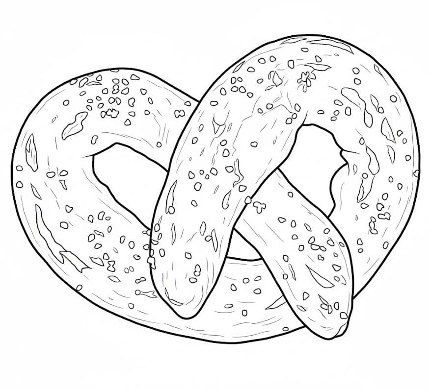 Zeichne Brezel druckbare einfach