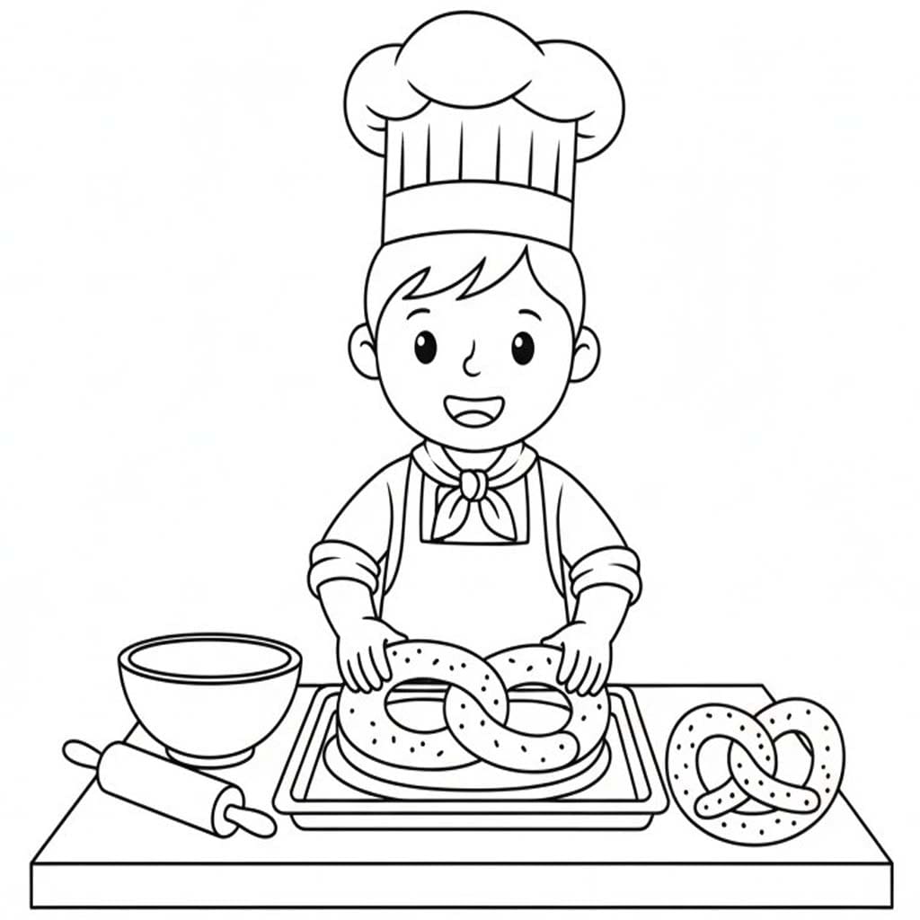 Zeichne Brezel kostenlos