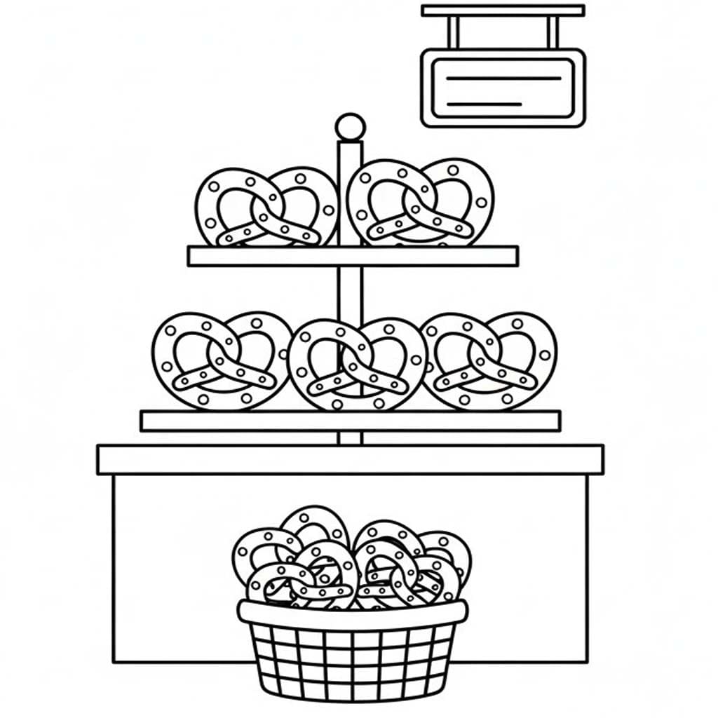 Zeichne Brezel kostenlos druckbare schlicht