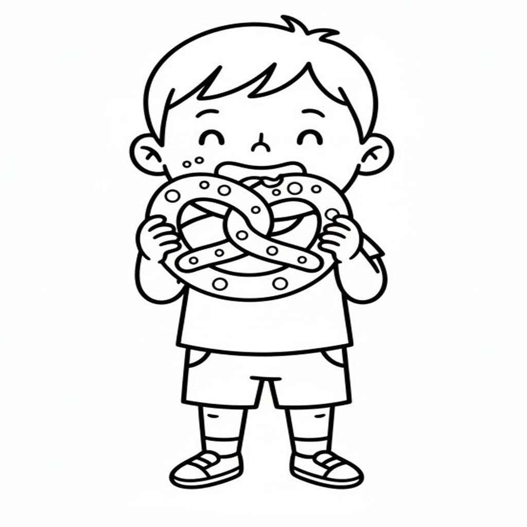 Zeichne Brezel kostenlos einfach