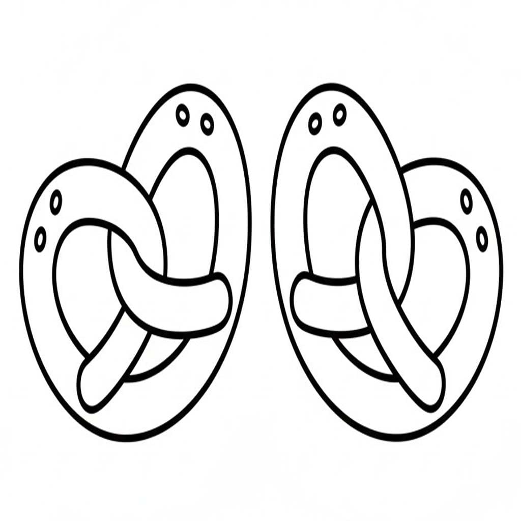 Zeichne Brezel schlicht