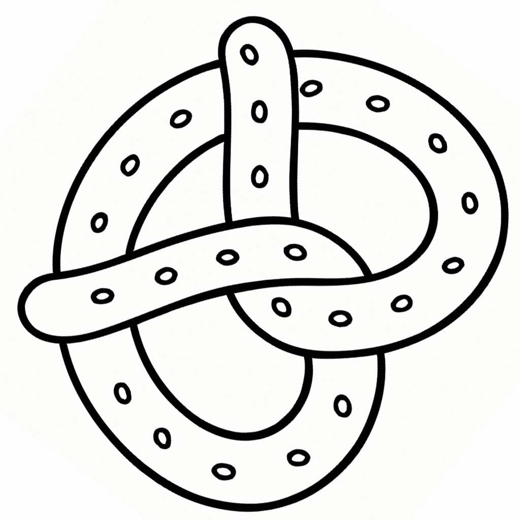 Zeichne Brezel zum Ausdrucken für Kinder