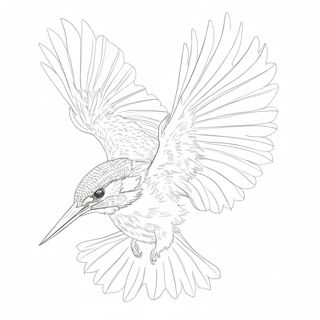 Zeichne Eisvogel kostenlos druckbare schlicht