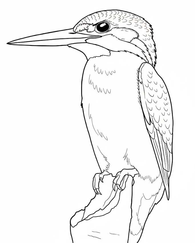 Zeichne Eisvogel kostenlos einfach