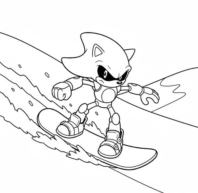 Zeichne Metal Sonic druckbare