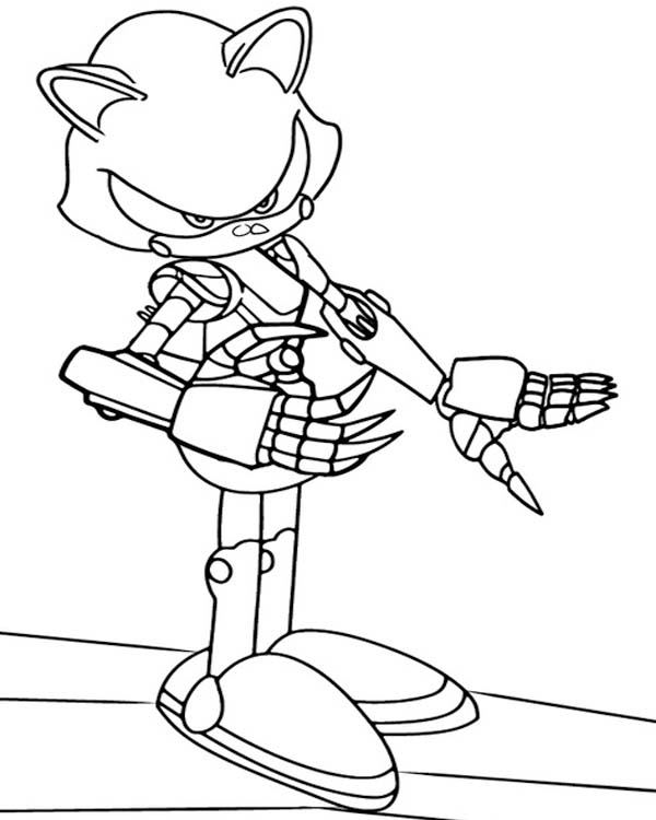 Zeichne Metal Sonic druckbare basisch