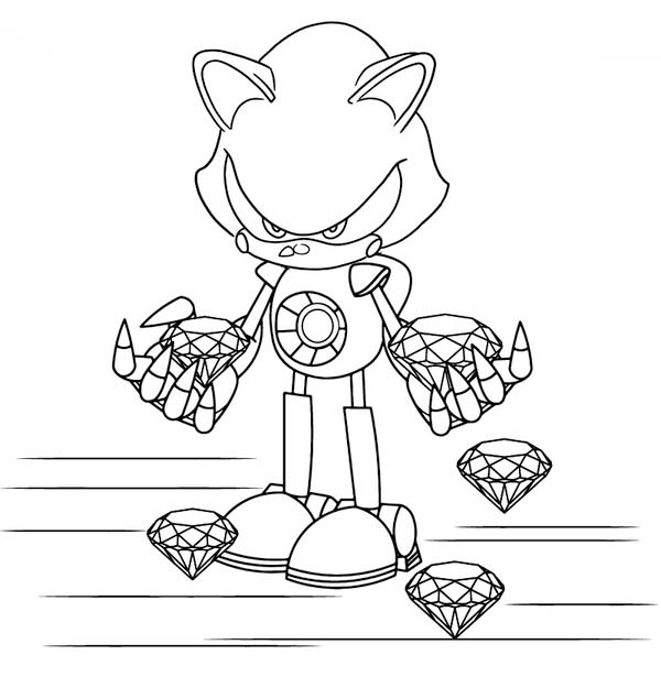 Zeichne Metal Sonic druckbare einfach