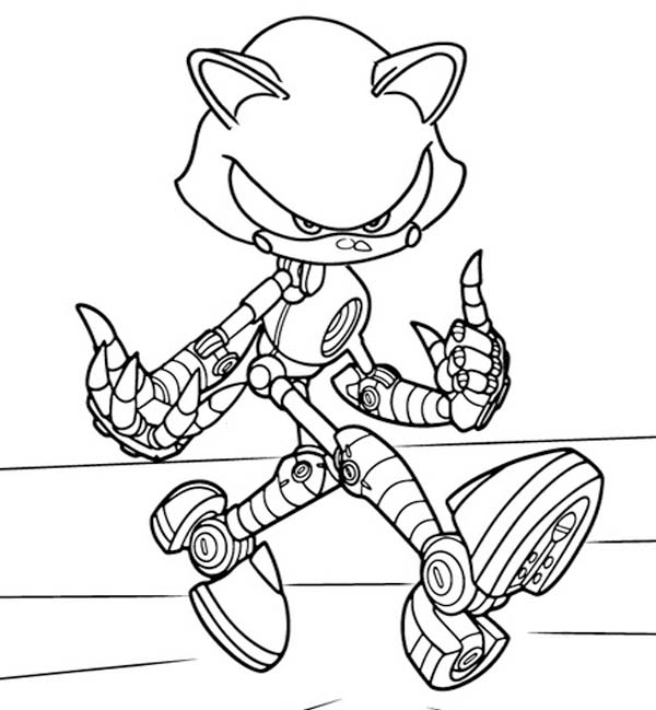 Zeichne Metal Sonic druckbare für Kinder