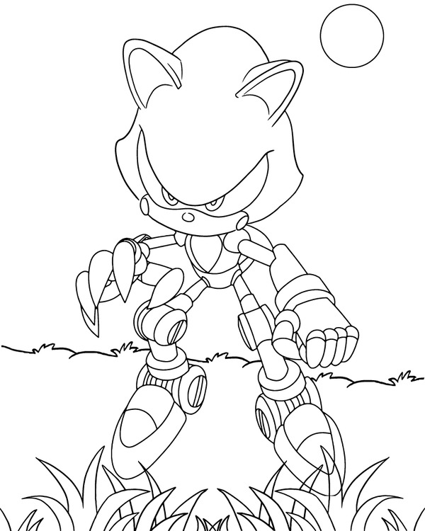 Zeichne Metal Sonic für Kinder