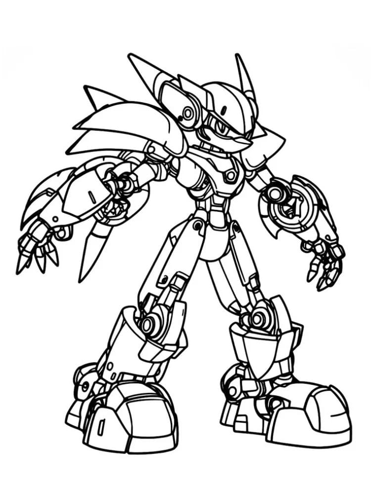 Zeichne Metal Sonic kostenlos druckbare basisch