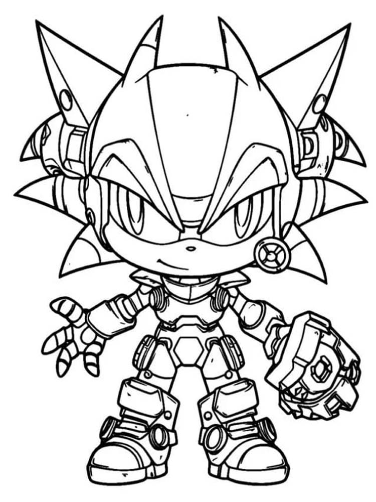 Zeichne Metal Sonic schlicht