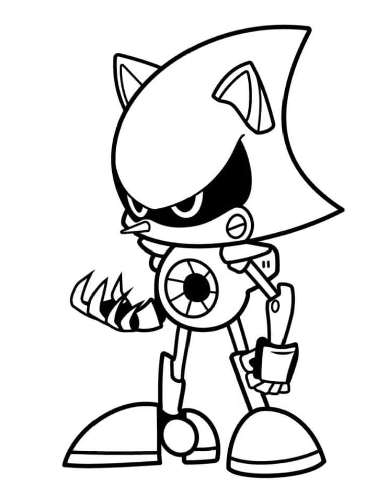 Zeichne Metal Sonic zum Ausdrucken für Kinder