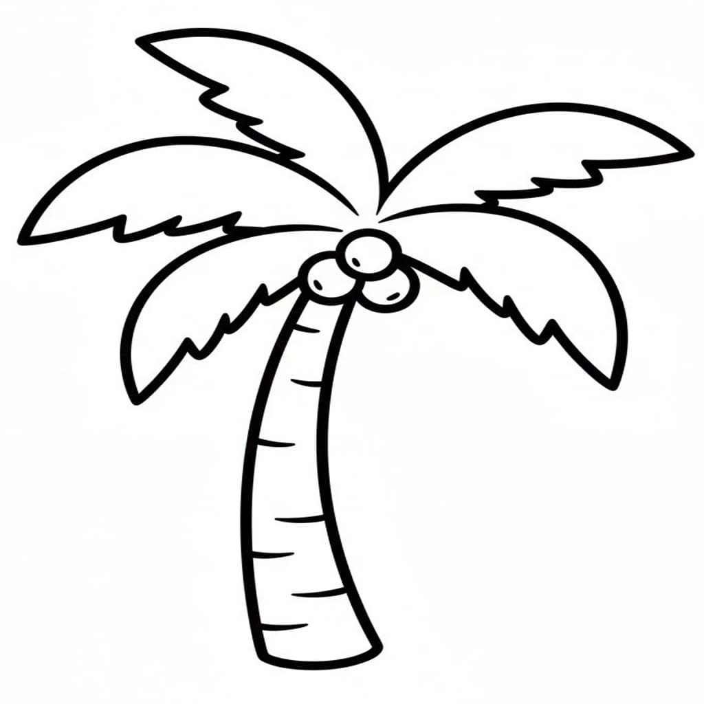 Zeichne Palme druckbare basisch