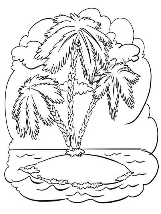 Zeichne Palme druckbare einfach