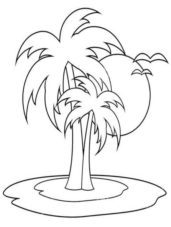 Zeichne Palme druckbare für Kinder