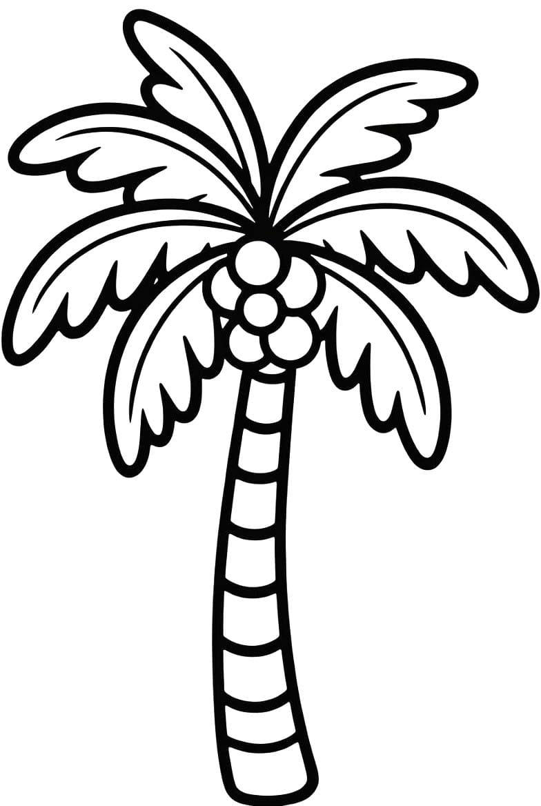 Zeichne Palme kostenlos druckbare