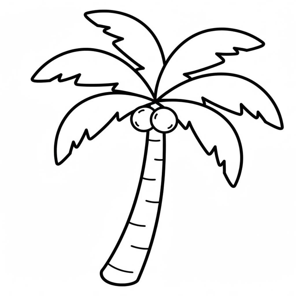 Zeichne Palme kostenlos druckbare basisch