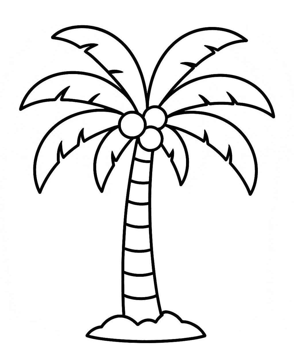 Zeichne Palme kostenlos schlicht