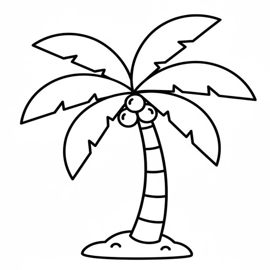 Zeichne Palme schlicht