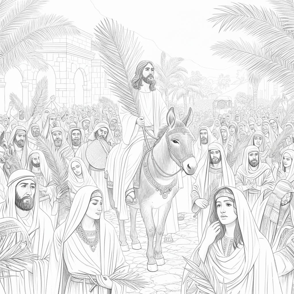 Zeichne Palmsonntag druckbare