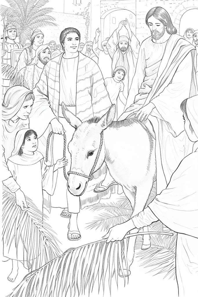 Zeichne Palmsonntag druckbare für Kinder