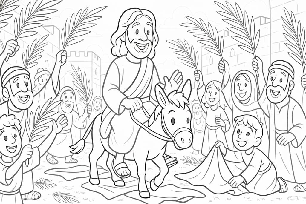 Zeichne Palmsonntag einfach