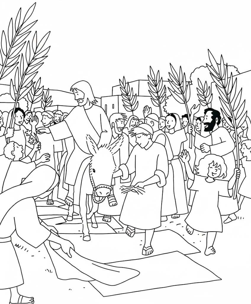 Zeichne Palmsonntag kostenlos druckbare