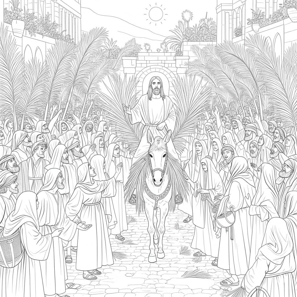 Zeichne Palmsonntag kostenlos einfach