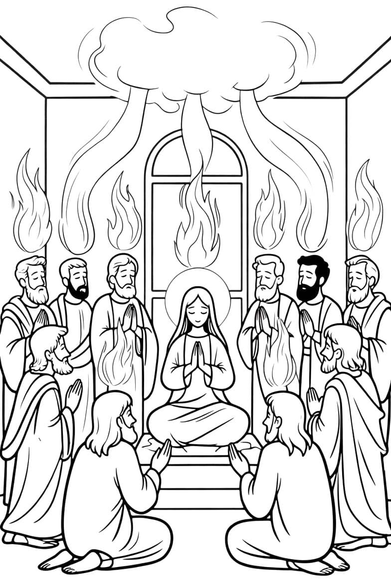 Zeichne Pfingsten druckbare