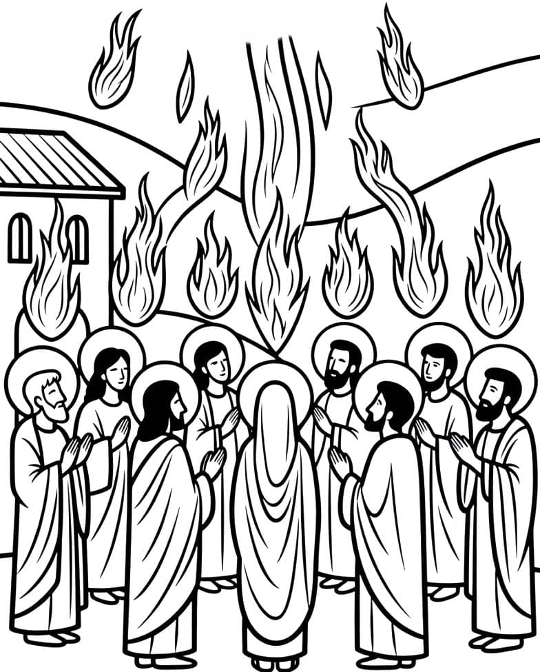 Zeichne Pfingsten kostenlose