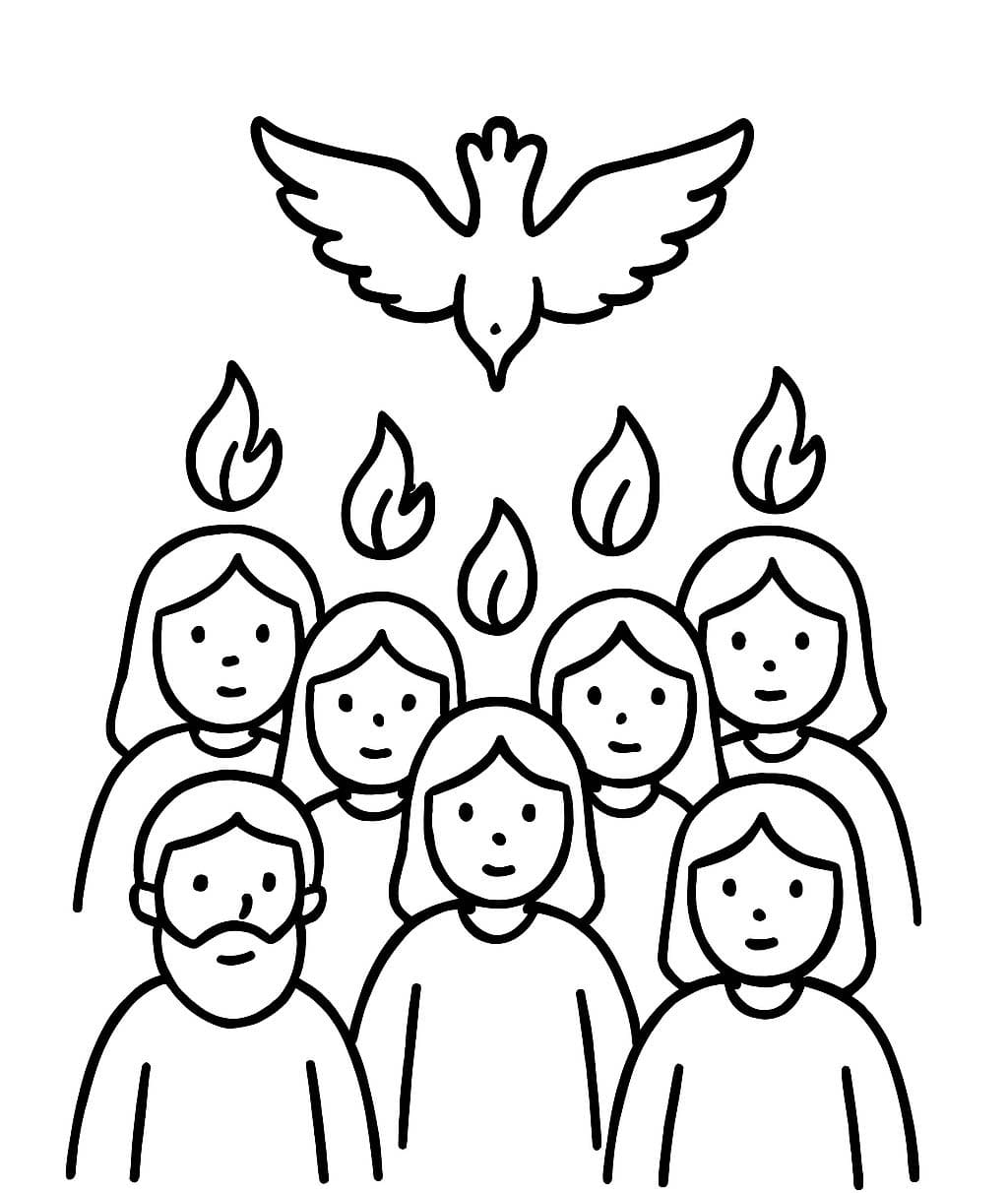 Zeichne Pfingsten kostenlose druckbare