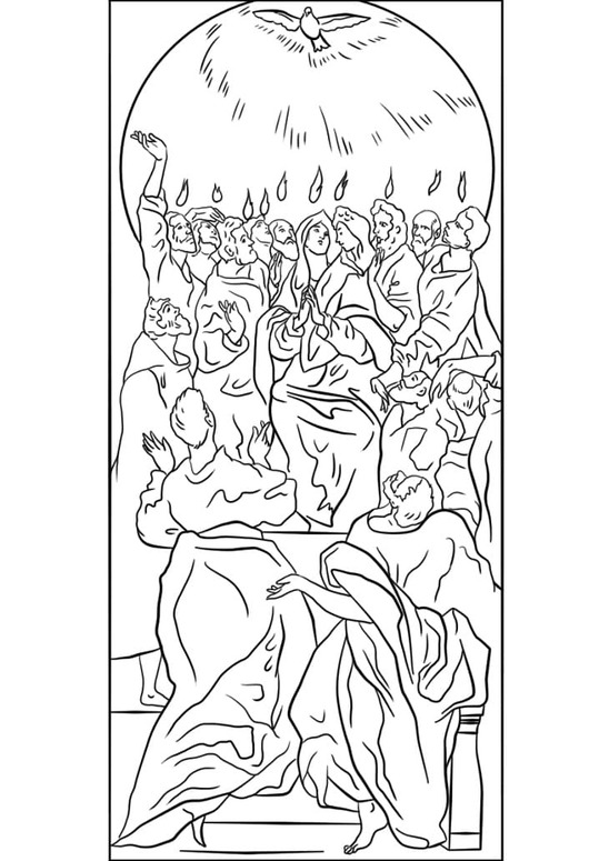 Zeichne Pfingsten kostenlose einfach