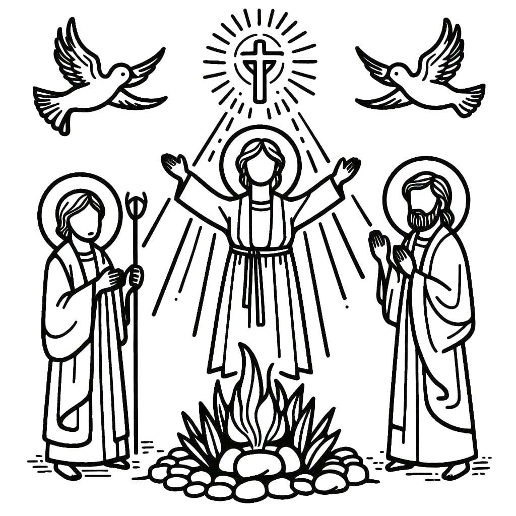 Zeichne Pfingsten zum Ausdrucken