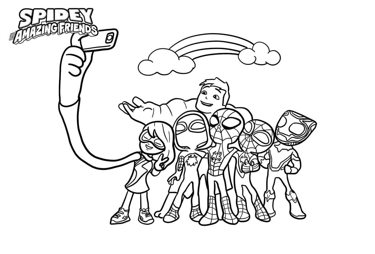 Zeichne Spidey und seine Super-Freunde druckbare für Kinder