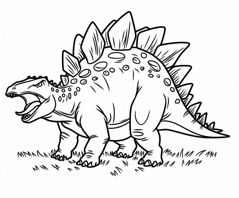Zeichne Stegosaurus druckbare für Kinder