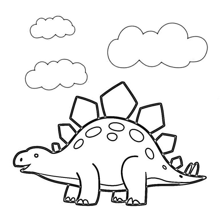 Zeichne Stegosaurus für Kinder