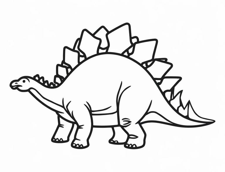 Zeichne Stegosaurus kostenlos schlicht