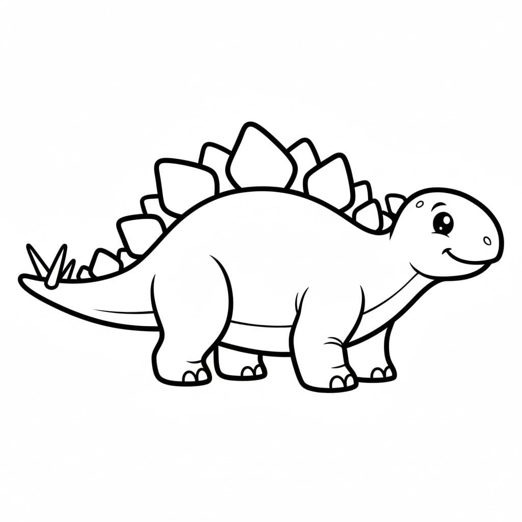 Zeichne Stegosaurus schlicht