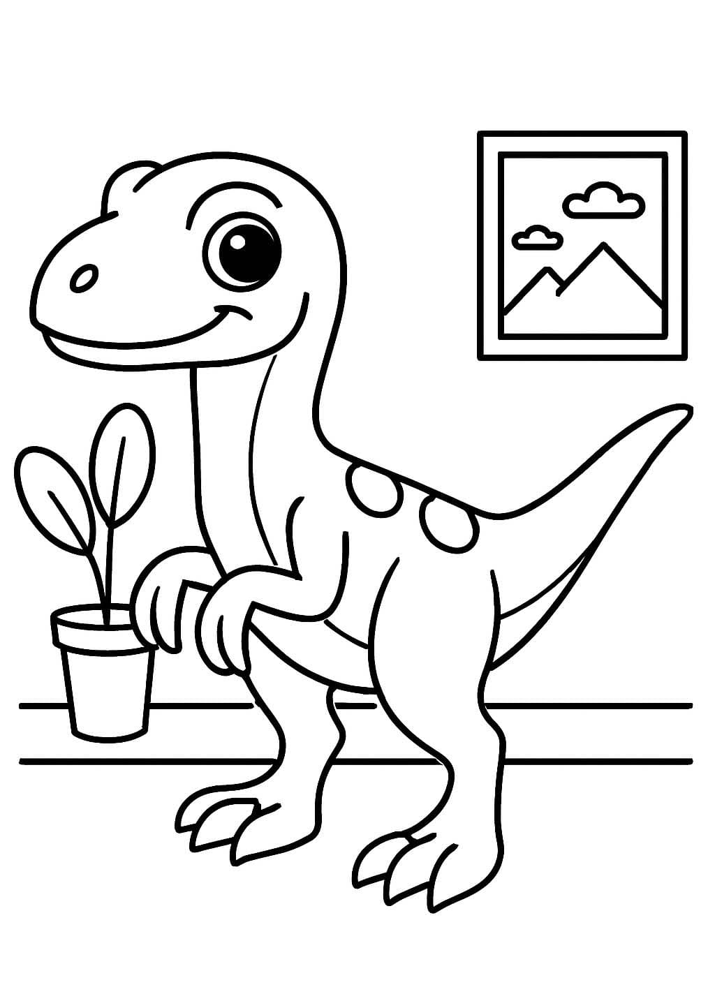 Zeichne Velociraptor druckbare schlicht