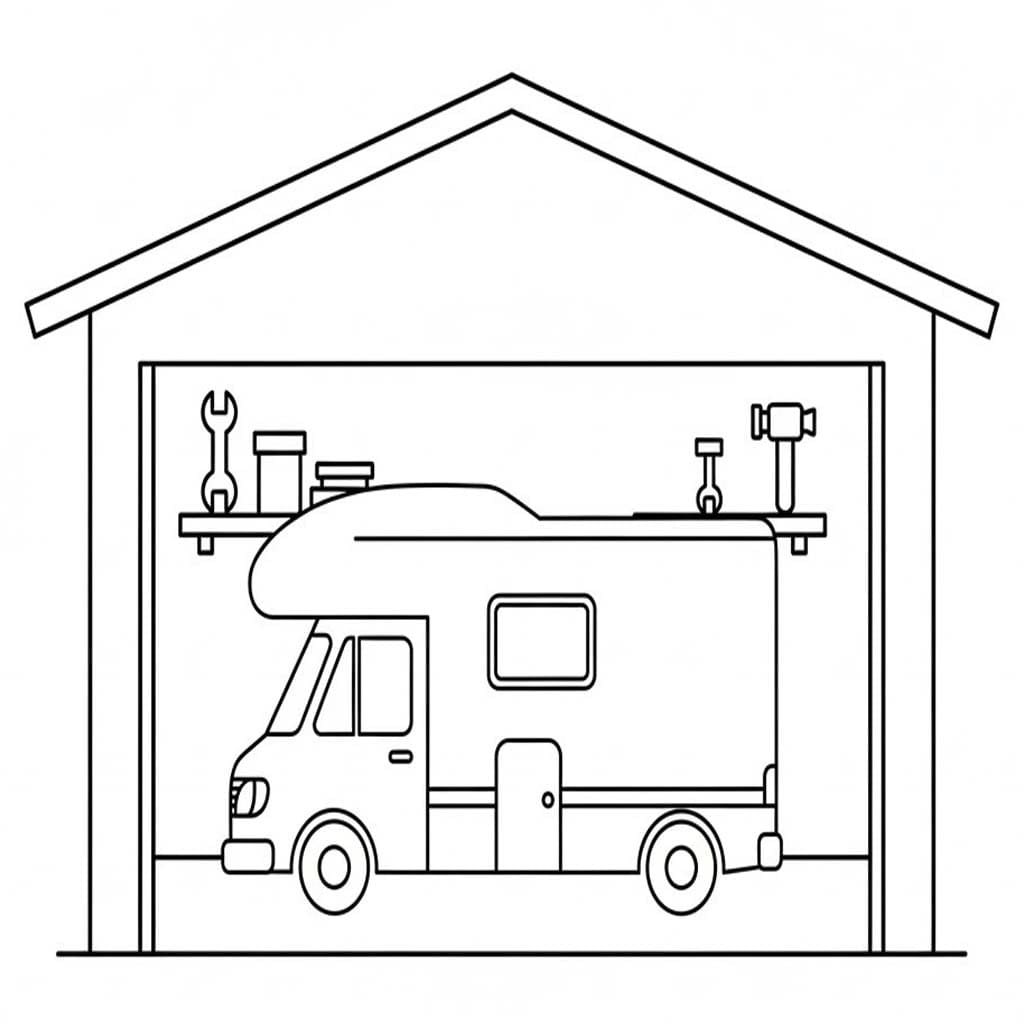 Zeichne Wohnmobil druckbare schlicht