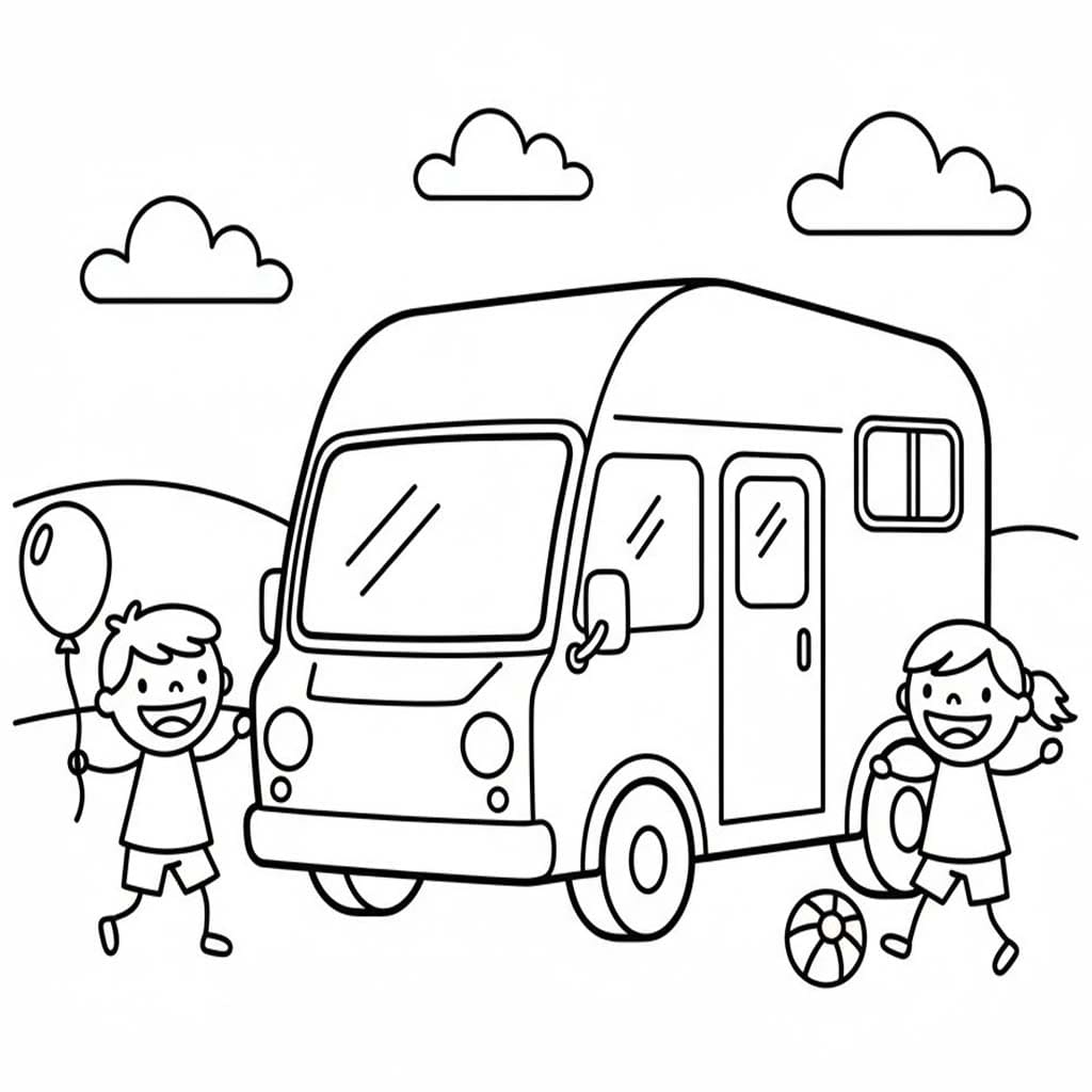 Zeichne Wohnmobil kostenlos druckbare einfach