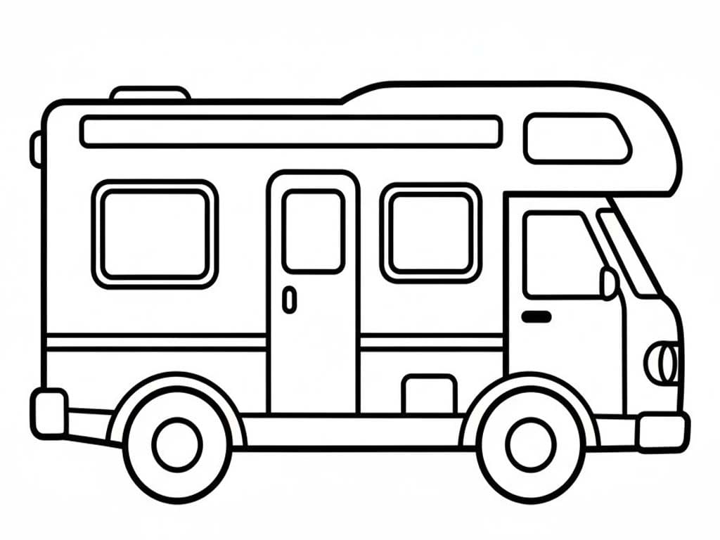 Zeichne Wohnmobil schlicht