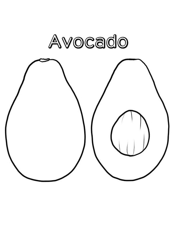 Avocado zum Ausdrucken für Kinder