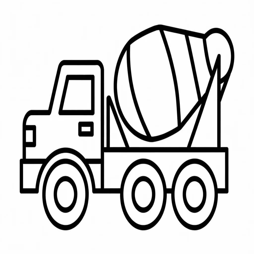 Betonmischer LKW zum Ausdrucken für Kinder