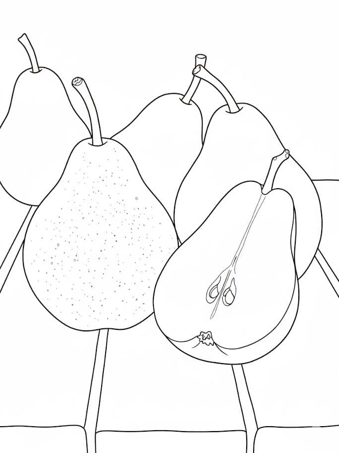 Birnen druckbare coloring page