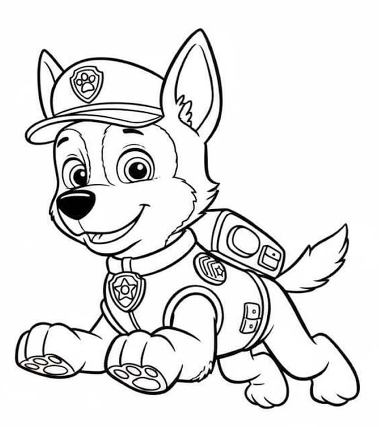 Chase Paw Patrol druckbare schlicht