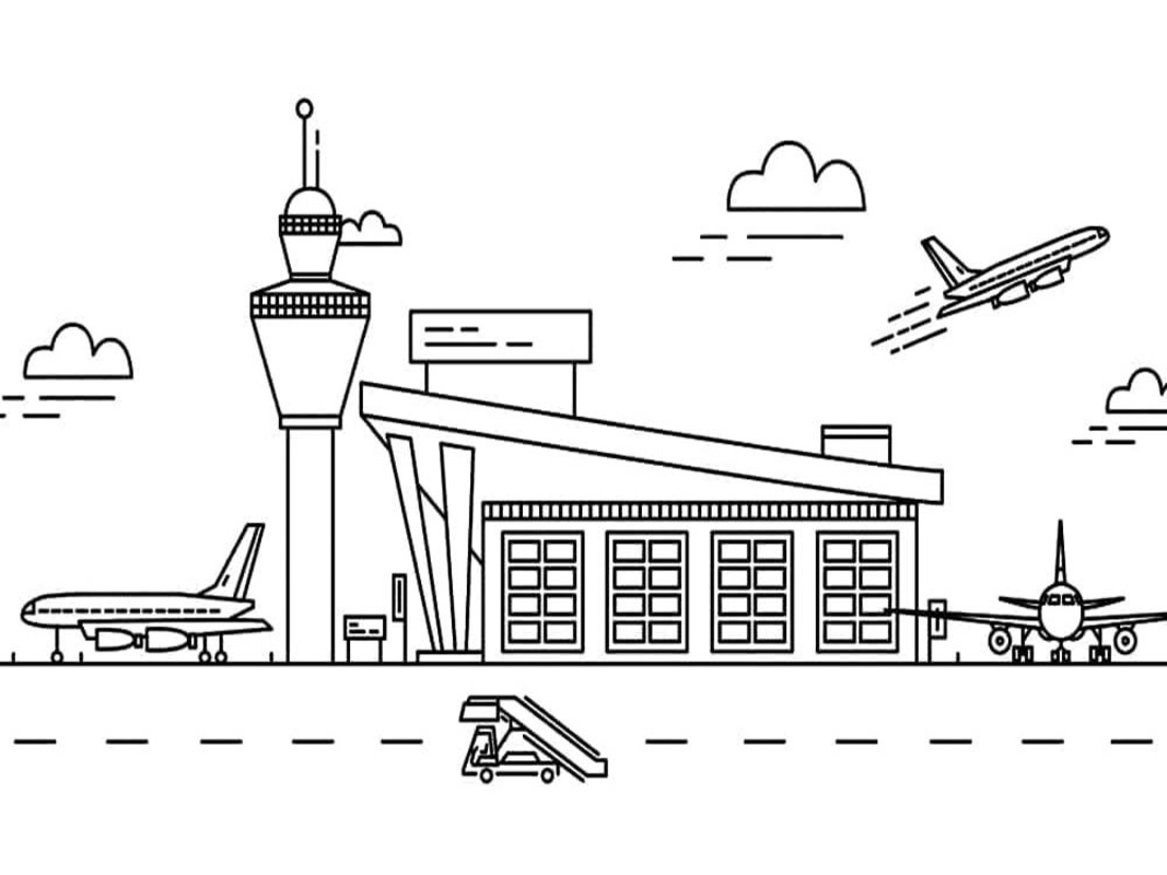 Flughafen druckbare basisch