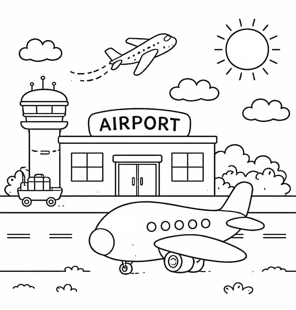 Flughafen kostenlos druckbare für Kinder