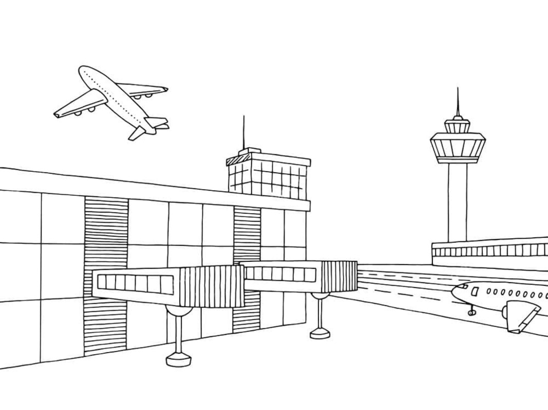 Flughafen kostenlos druckbare schlicht